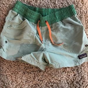 Girls Turquoise Patagonia board shorts
